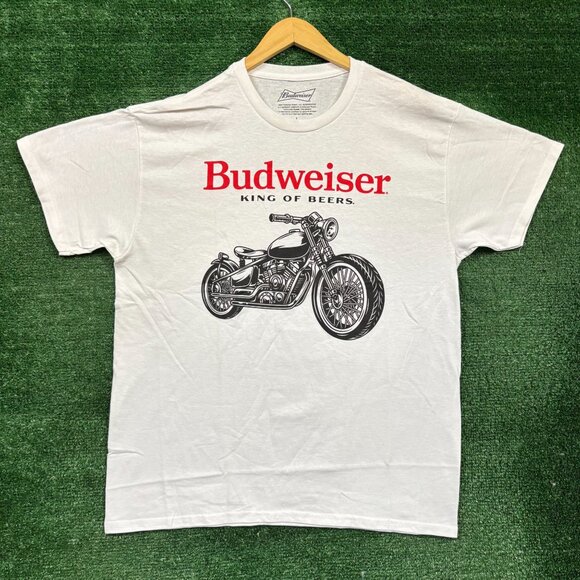 Budweiser King of Beer Motorcycle T-Shirt Size Large - Picture 1 of 4